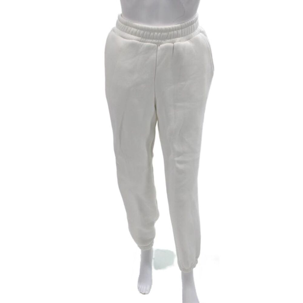 Bazilika Unisex Jogger Sweatpants White Viscose Cotton Size M